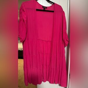 Women's Pink Open-Front Cardigan